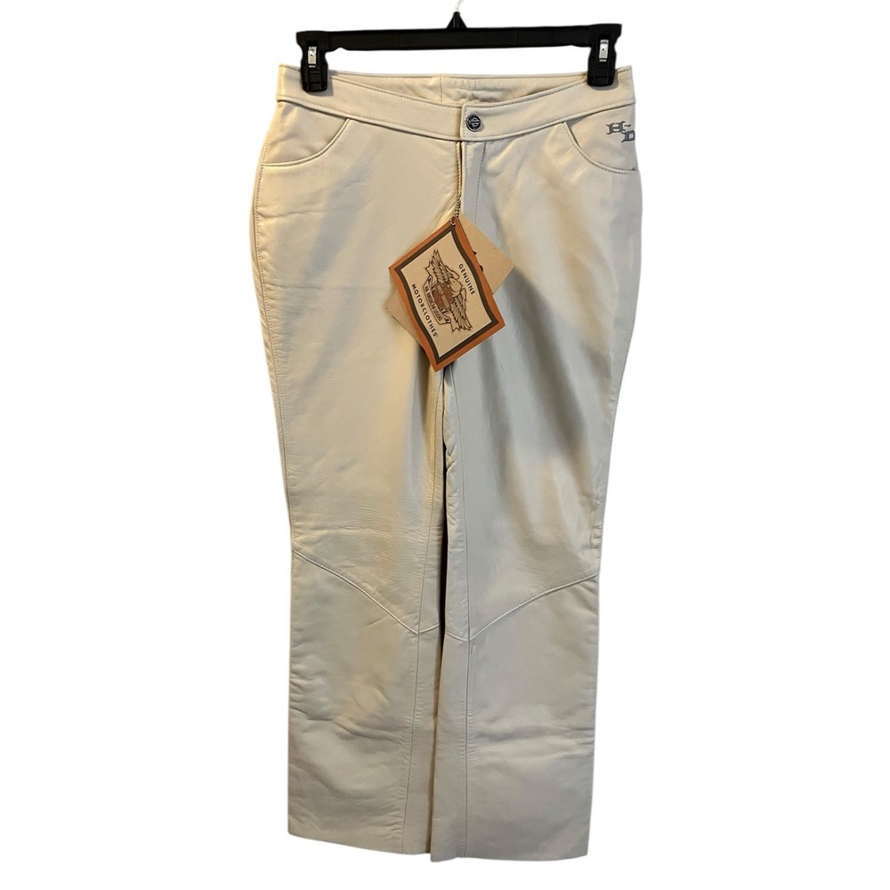 Harley Davidson Leather Pants‎ Outpost Biker Women's Sz 8 NWT Beige
